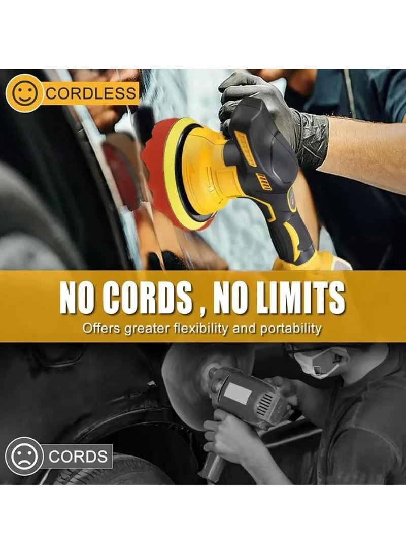 دينكس ملمع عازل - مجموعة تلميع الحفر ذات السرعة المتغيرة، آلة تلميع السيارة بمقبض قابل للإزالة، مناسبة لتلميع السيارات والأثاث والأرضيات والأحجار - Image 5