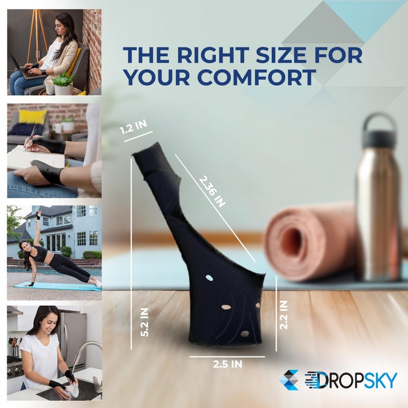 Dropsky Thumb Brace 4 Pack â€“ Waterproof Thumb Splint with Gel Pad for Carpal Tunnel, Arthritis & Trigger Finger Relief â€“ Adjustable Compression Wrist Stabilizer for Left & Right Hand - Black - Image 2