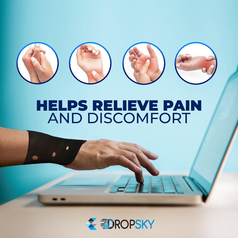 Dropsky Thumb Brace 4 Pack â€“ Waterproof Thumb Splint with Gel Pad for Carpal Tunnel, Arthritis & Trigger Finger Relief â€“ Adjustable Compression Wrist Stabilizer for Left & Right Hand - Black - Image 4