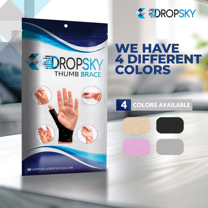Dropsky Thumb Brace 4 Pack â€“ Waterproof Thumb Splint with Gel Pad for Carpal Tunnel, Arthritis & Trigger Finger Relief â€“ Adjustable Compression Wrist Stabilizer for Left & Right Hand - Black - Image 5