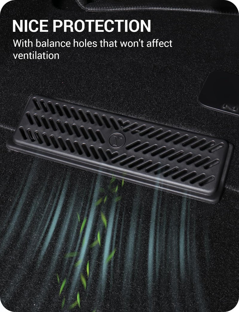 BASENOR Backseat Air Vent Cover for Tesla Model Y 2020-2024, 2 Pack Under Seat Floor Vent Grille Protector, Rear Air Flow Outlet Guard, Anti-Clogging Model Y Interior Accessories - Image 3
