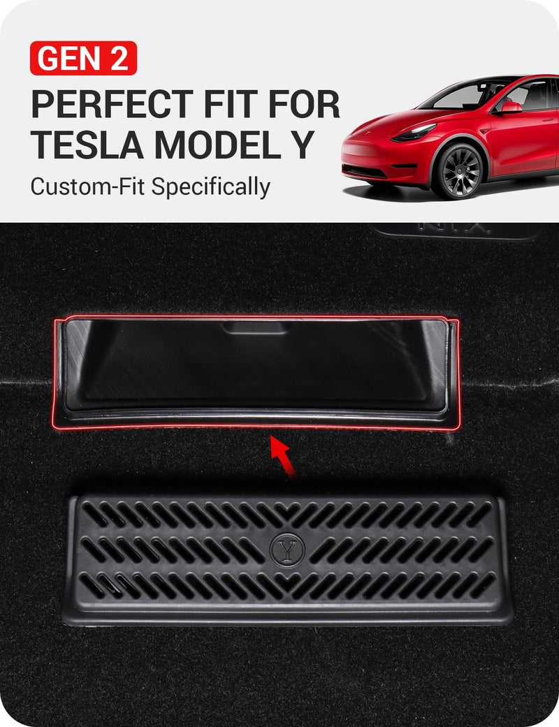 BASENOR Backseat Air Vent Cover for Tesla Model Y 2020-2024, 2 Pack Under Seat Floor Vent Grille Protector, Rear Air Flow Outlet Guard, Anti-Clogging Model Y Interior Accessories - Image 4