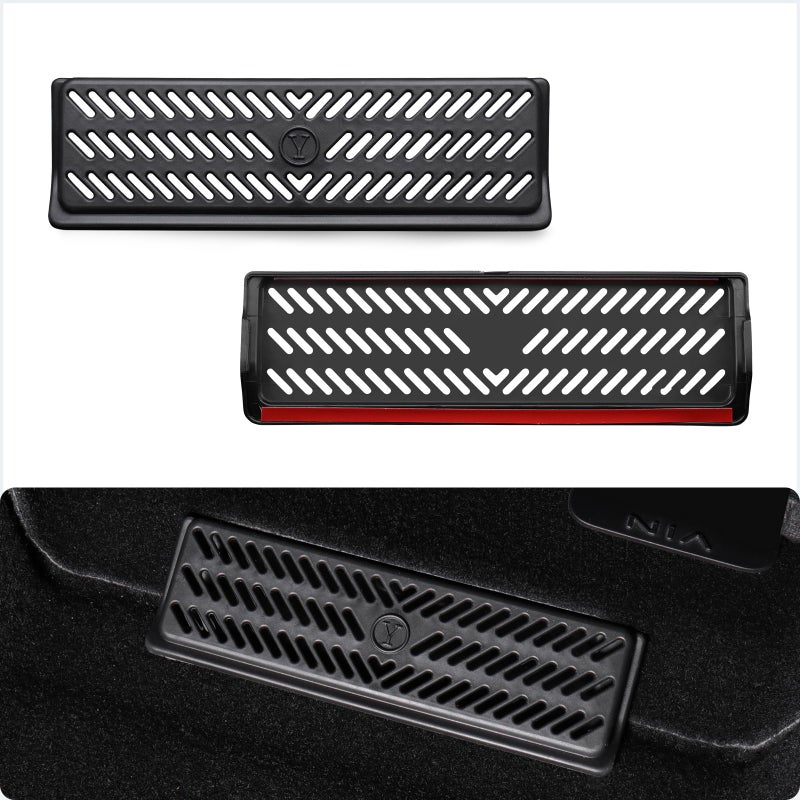 BASENOR Backseat Air Vent Cover for Tesla Model Y 2020-2024, 2 Pack Under Seat Floor Vent Grille Protector, Rear Air Flow Outlet Guard, Anti-Clogging Model Y Interior Accessories - Image 1