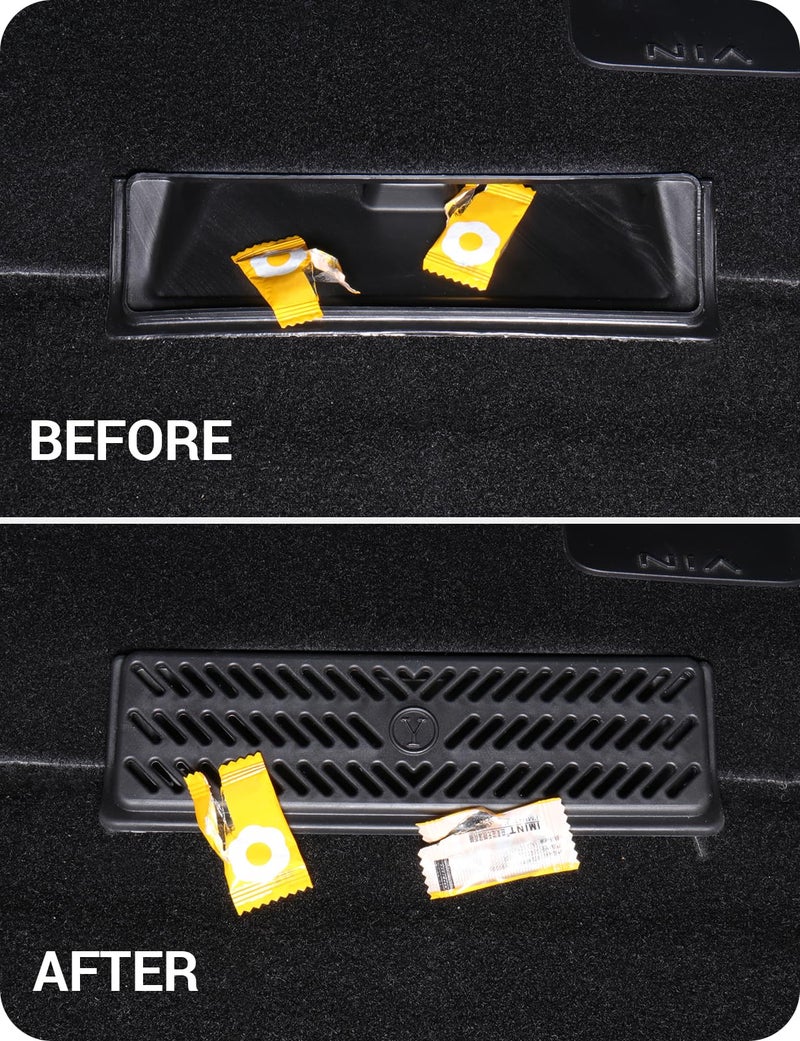 BASENOR Backseat Air Vent Cover for Tesla Model Y 2020-2024, 2 Pack Under Seat Floor Vent Grille Protector, Rear Air Flow Outlet Guard, Anti-Clogging Model Y Interior Accessories - Image 2