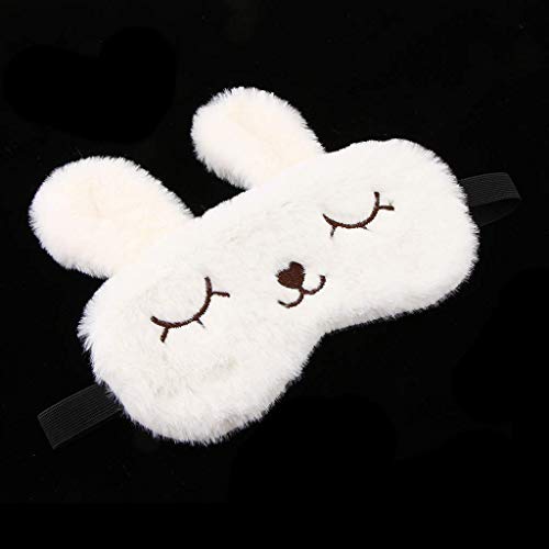 Jenna Eye Mask for Sleeping with Adjustable Strap Super Soft Sleeping Mask Blind Fold for Comfortable Sleep Travelling Sleep Mask Pad for Girls Sleeping (Bunny-White-Gel) - Image 3