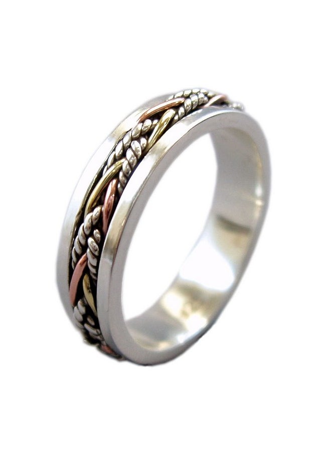 Twine 5.5 Mm Narrow Band Tricolor Sterling Silver Meditation Spinner Ring (Style Us40) (6.5) - pzsku/ZB6748A5C0385C9B3FA33Z/45/_/1714990295/65411000-717d-43c0-a31a-2b2fef6c7628