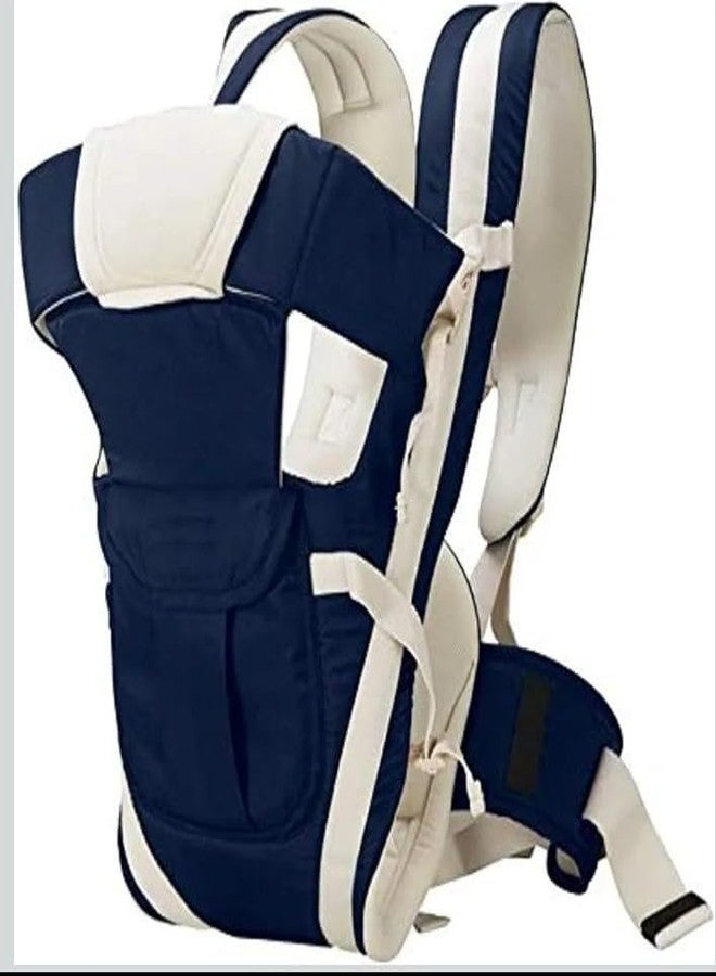 HIERAX Baby Carrier, Brown and Cream, Ergonomic Design with Padded Straps, Front and Back Carry (navyblue&Beige) - Image 1