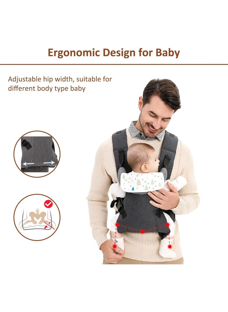 Zikra Baby Sling Carrier - 4-in-1 Ergonomic Baby Backpack, Front and Back Toddler Carrier, Front and Back Baby Sling Backpack Easily Adjustable for Newborn to Toddler (7-25 Lbs) - Image 4
