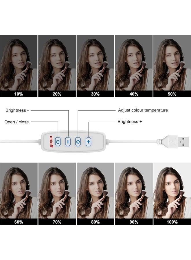 DUNISO أضواء مرآة الزينة مع 14 لمبة LED، طراز هوليوود، 3 أوضاع لون، كابل USB، سطوع وطول قابل للتعديل، لا حاجة للتثقيب، لمرآة الجسم الكامل، مرآة حائط الحمام، زينة - Image 3