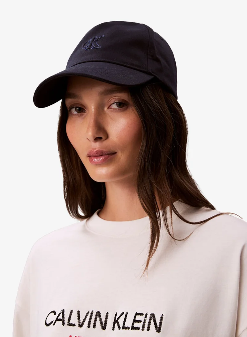 CALVIN KLEIN Monogram Shine Embroidery Moire Cap