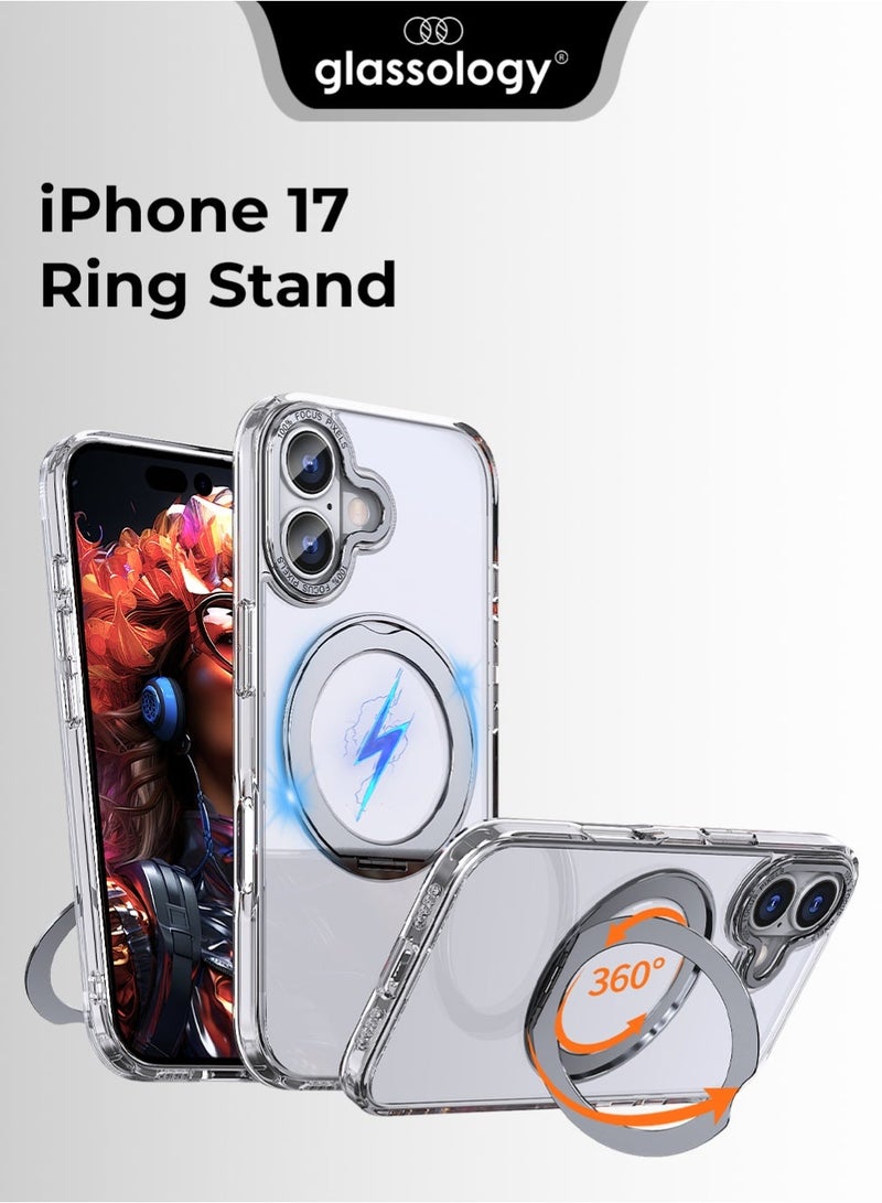 جلاسولوجي iPhone 17 White Essentials Bundle – MagSafe Ring Stand Case + Ultra-Clear Screen Protector - Image 3