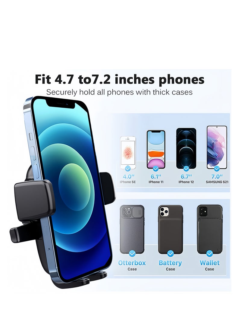 Car Phone Holder Dashboard Adjustable Car Mobile Stand Windshield Car Cradle Suction Compatible For iPhone 15 Pro,15 Pro Max,13 mini | Car Phone Holder | Phone Holder Car - Black - Image 4