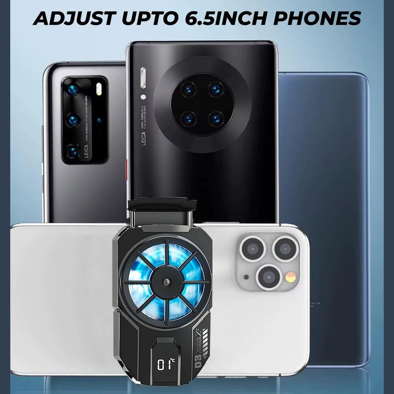 WRADER Phone Cooler for Gaming for Game Long Filming Mobile Gaming Fan Mobile Cooling Gadget (Black, ABS Body, DLA3 Model) - Image 5