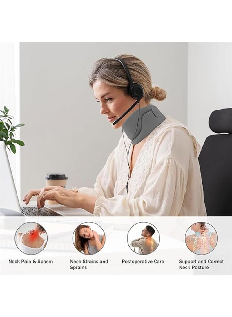 SOLARAE Neck Brace for Neck Pain and Support, Adjustable Soft Foam Cervical Collar for Sleeping, Women Men Neck Protectors Wraps Keep Vertebrae Stable and Aligned, Cervical Spine Pressure Relief (Grey, L) - Image 4