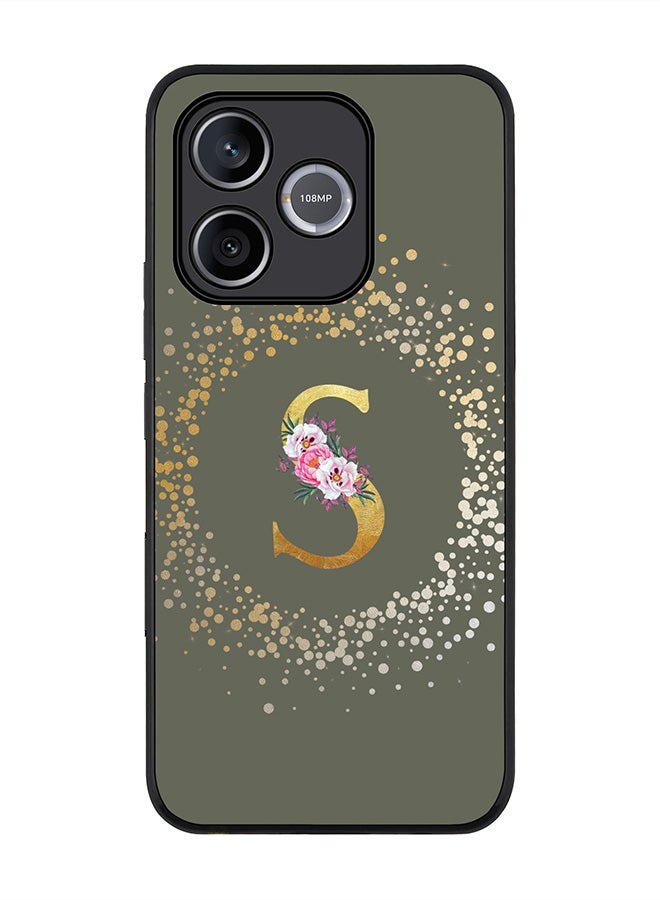 Stylizedd For Honor 600 Lite / 500 Smart / Honor X80i Case,Slim fit Camera Protection, Shockproof Thin Phone cover  - Custom Monogram Floral - S  (Olive Green ) - Image 1