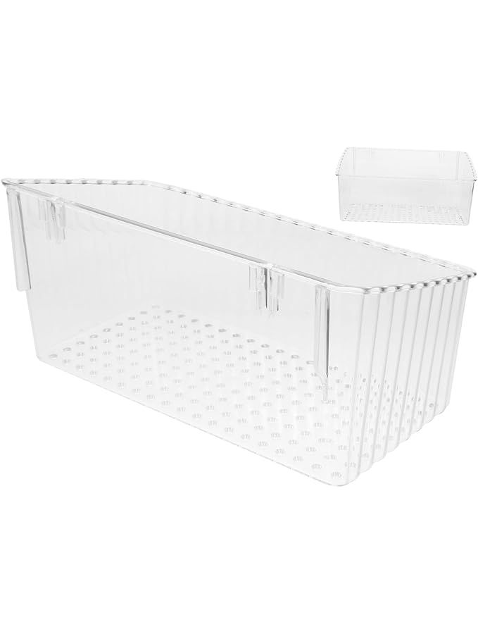 Transparent Wall Mounted Soap Holder Drainer Storage Rack For Bathroom Kitchen 23X13X11CM - Image 1