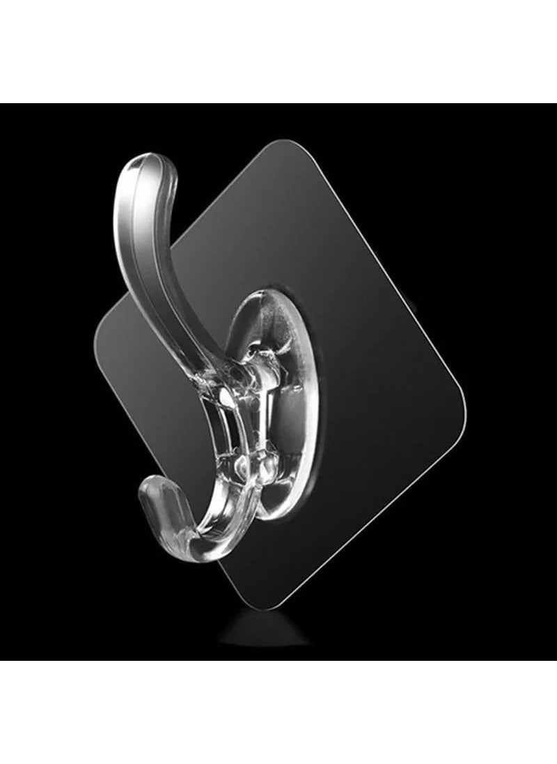 PIERCELL ENTERPRISE Piercell Hook for Wall Adhesive Hook for Bathroom Towel and Kitchen Utensils ABS Plastic Material Self Adhesive Heavy Duty Home Kitchen Office Door Organizers Accessories Pack of 10  - Image 1