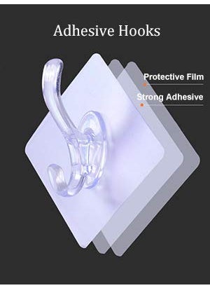 PIERCELL ENTERPRISE Piercell Hook for Wall Adhesive Hook for Bathroom Towel and Kitchen Utensils ABS Plastic Material Self Adhesive Heavy Duty Home Kitchen Office Door Organizers Accessories Pack of 10  - Image 2
