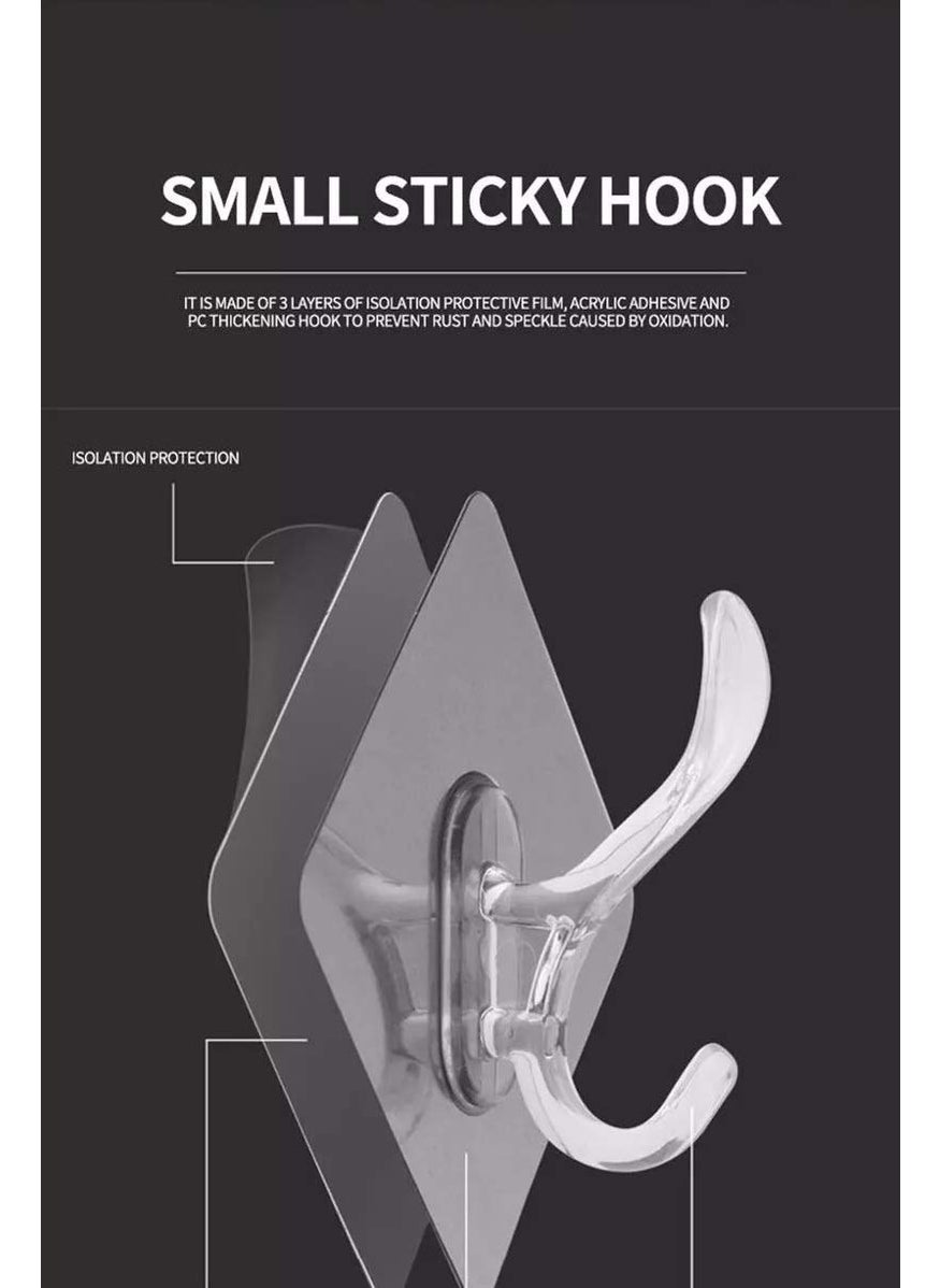 PIERCELL ENTERPRISE Piercell Hook for Wall Adhesive Hook for Bathroom Towel and Kitchen Utensils ABS Plastic Material Self Adhesive Heavy Duty Home Kitchen Office Door Organizers Accessories Pack of 10  - Image 3