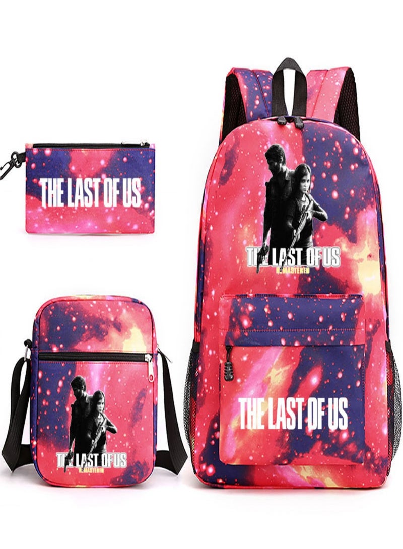 The Last Of Us Children Backpack Schoolbag Teen Student School Book bag with Lunch Box Pen Case 3 in 1 for Kids