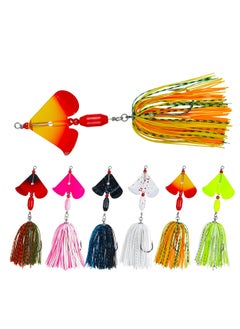 Excefore Bass Fishing Lures Kit, 6pcs Fishing Buzzbait, Lure Bass Spinner Baits Kit Buzzbait for Bass Fishing Multicolor Swimbait Topwater, Metal Spinnerbait Fishing Lure for Bass Pike Trout Fishing  - Image 1