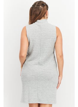 French Connection Women Textured Mini Dress, Light Grey  - Image 2