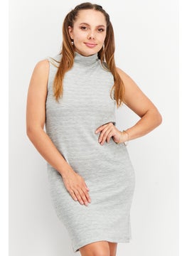 French Connection Women Textured Mini Dress, Light Grey  - Image 1