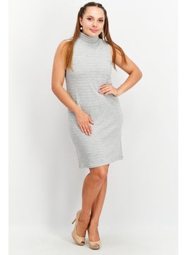 French Connection Women Textured Mini Dress, Light Grey  - Image 3