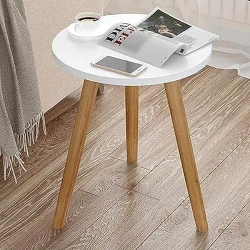 DDS Dream Decor Shoppee Indoor Plant Stand, Mid Century Wood Plant Stand Modern Plant Table, Tall Plant Holder for Flower Pots, Small Round Side Table, End Table (White) - Image 1
