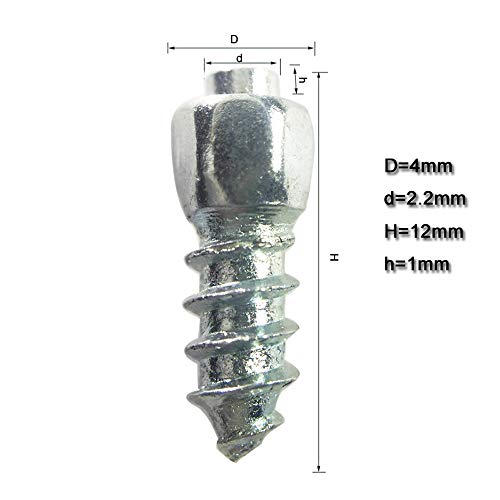Marrkey 12mm Carbide Screw Tire Studs Snow Spikes Anti-Slip/Anti-ice for Car/Snowmobile/Tractor/ATV/UTV/Motorcycle/Short Lug/Bicycles/Shoes with Installation Tool - Pack of 100 - Image 2