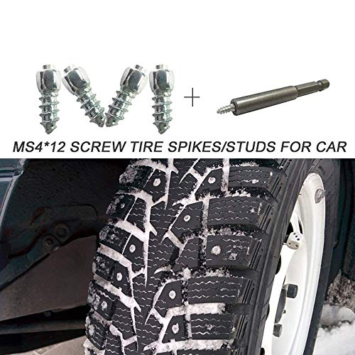 Marrkey 12mm Carbide Screw Tire Studs Snow Spikes Anti-Slip/Anti-ice for Car/Snowmobile/Tractor/ATV/UTV/Motorcycle/Short Lug/Bicycles/Shoes with Installation Tool - Pack of 100 - Image 5