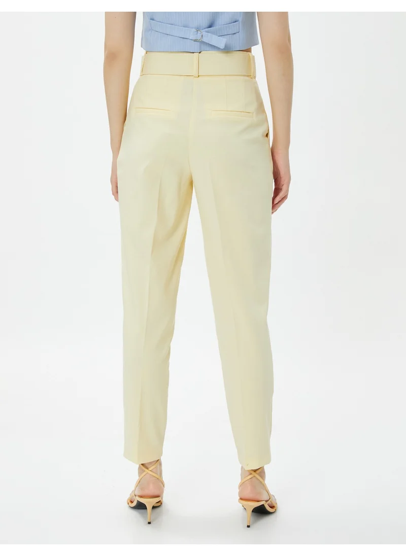 كوتن Carrot Trousers Pocket Belted Skinny Leg