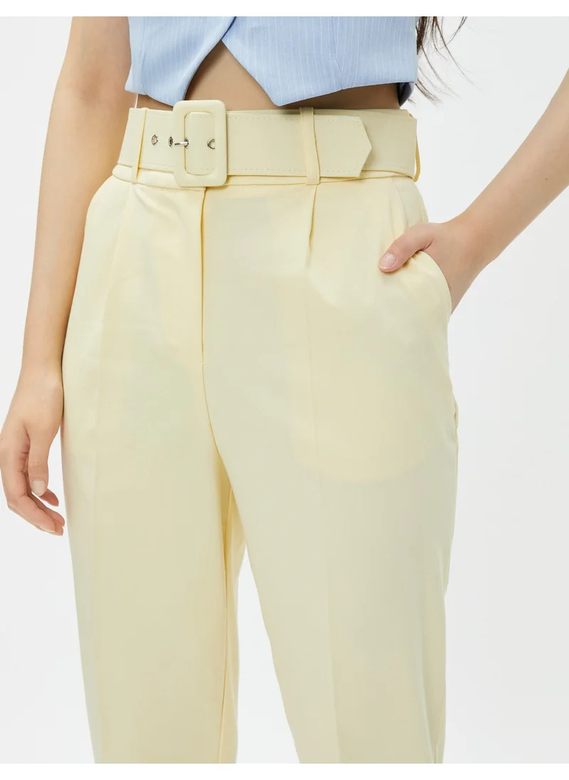 كوتن Carrot Trousers Pocket Belted Skinny Leg