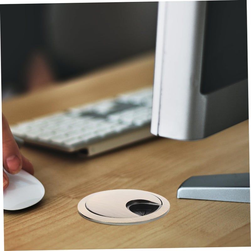 Zinc Alloy Wire Hole Covers 2pcs Cable Management Grommet Round Desk Cord Plugs Office Accessory - Image 5