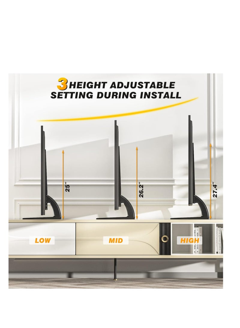 5Rcom TV Stand Mount, Universal TV Stand Tabletop for 22 to 65 inch Plasma LCD LED Flat Screen TVs, TV Legs, Holds up to 88lbs, Max VESA 800 x 500mm, Height Adjustable TV Base, TV Stand - Image 2