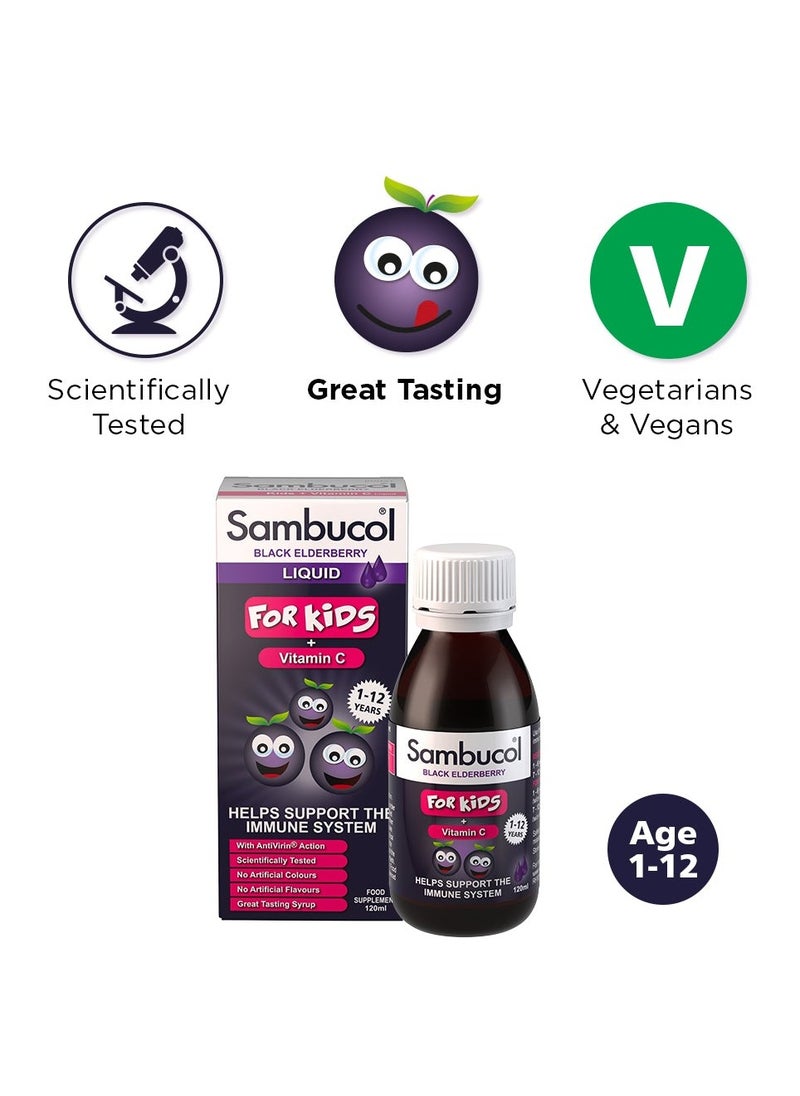 Kids Vitamin C Liquid Support Immune System 120ml Pack of 2