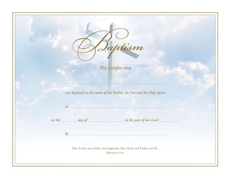 Warner Press Certificate of Baptism - Premium Stock - Gold Foil Embossing - KJV Scripture - 11 x 8.5 inches - Package of 6 - Image 3