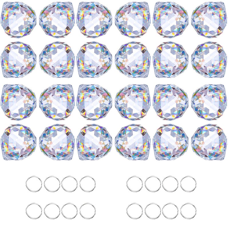 ZEERSHEE 24pcs Clear Crystal Decorative Ball Prism Suncatchers for Windows Hanging Wedding Party Christmas DIY Decoration,20mm - Image 2