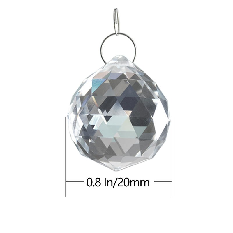 ZEERSHEE 24pcs Clear Crystal Decorative Ball Prism Suncatchers for Windows Hanging Wedding Party Christmas DIY Decoration,20mm - Image 3