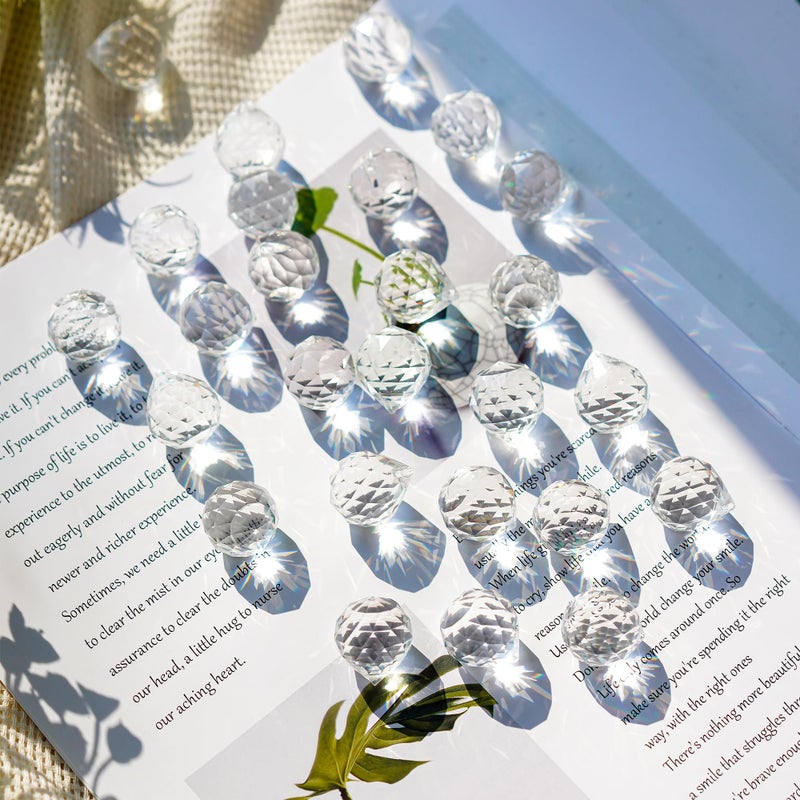 ZEERSHEE 24pcs Clear Crystal Decorative Ball Prism Suncatchers for Windows Hanging Wedding Party Christmas DIY Decoration,20mm - Image 4