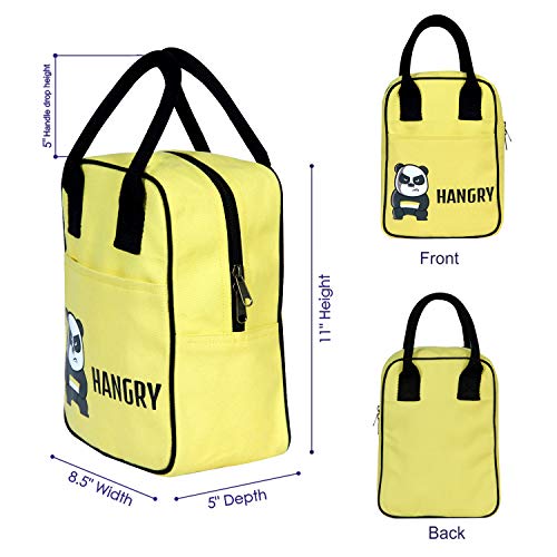 EcoRight Eco Right Cotton Lunch Bags For Office Women & Lunch Bag For Men, Insulated Lunch Bag For Kids, Office Lunch Bag With Bottle Holder, Carry Handle & Pocket, 10L, Yellow - Image 3