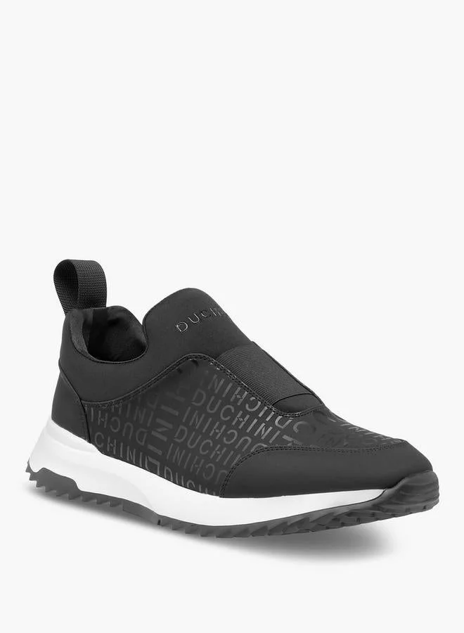 DUCHINI Men Monogram Print Slip-On Sneakers