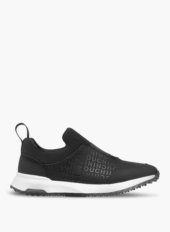 Duchini BLACK Men Monogram Print Slip-On Sneakers for Men | Best Price UAE