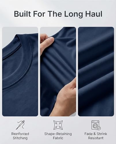 REALESSENTIALS Real Essentials 4 Pack: Mens Long Sleeve Dry Fit T Shirts Hiking Fishing Workout Gym Work Sun UPF 50 Wicking Running Tee, Set 6, 3X-Large - Image 4