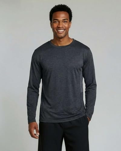 REALESSENTIALS Real Essentials 4 Pack: Mens Long Sleeve Dry Fit T Shirts Hiking Fishing Workout Gym Work Sun UPF 50 Wicking Running Tee, Set 6, 3X-Large - Image 2