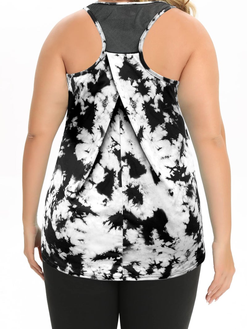 FOREYOND Plus Size Workout Tank Tops for Women Loose Fit Racerback Sleeveless Activewear Tops Gym Yoga Athletic Shirts Sport Exercise - Image 1