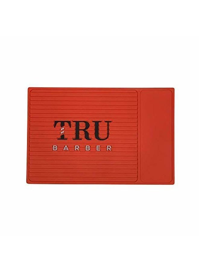 TRU BARBER ORGANIZER MAT 14”X 9” (RED) Flexible PVC Station Mat, Professional Mat, Salon and Barbershop work Station pads, Beauty salon tools hairstylist, Counter mat for clippers, Anti slip - Image 4