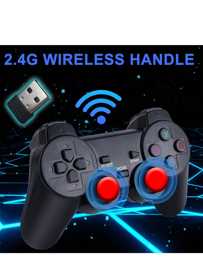 Wireless Retro Game Console, Retro Game Stick, 4K HDMI Output, Plug and Play Video Game Stick Built in 10000+ Games, 9 Classic Emulators, with Dual 2.4G Wireless Controllers (64G)