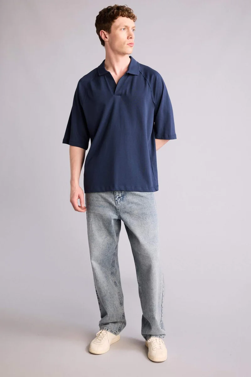 DeFacto Loose Fit Short Sleeve Polo T-Shirt