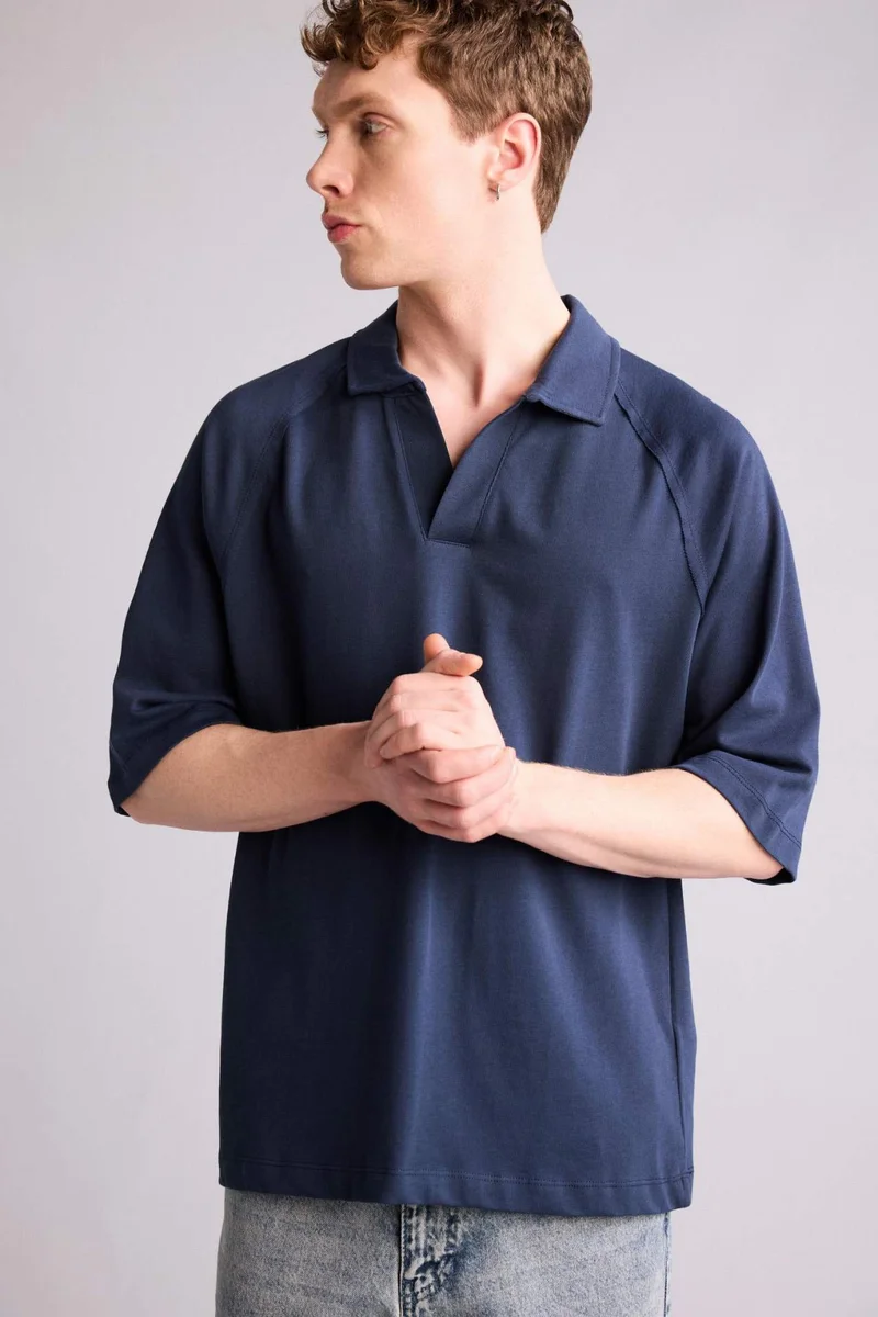 DeFacto Loose Fit Short Sleeve Polo T-Shirt